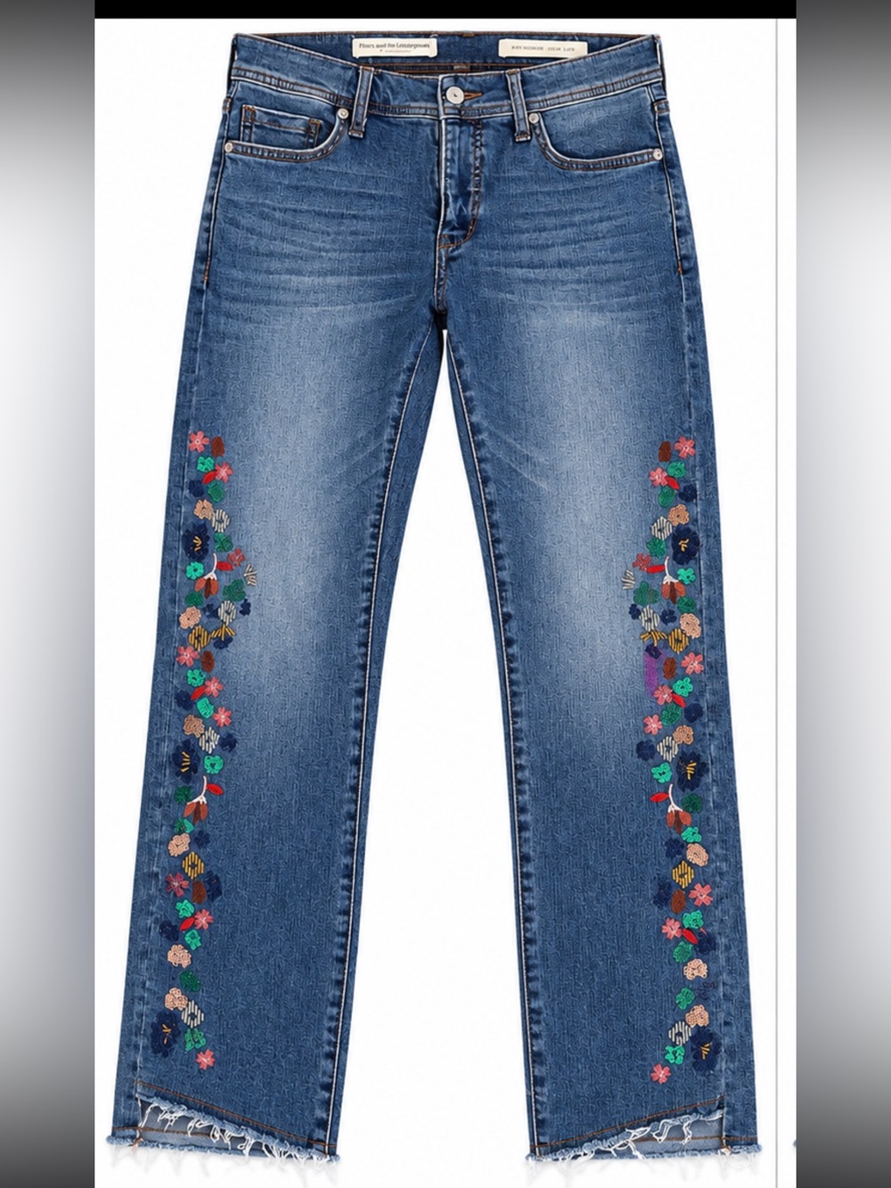 Anthropologie Pilcro Embroidered Straight-Leg Women's Jeans w/ embroidery